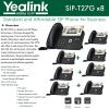 Yealink SIP-T27G 8-Pack IP Phone Gigabit Ethernet PoE Support